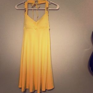 Yellow Cache Halter Dress